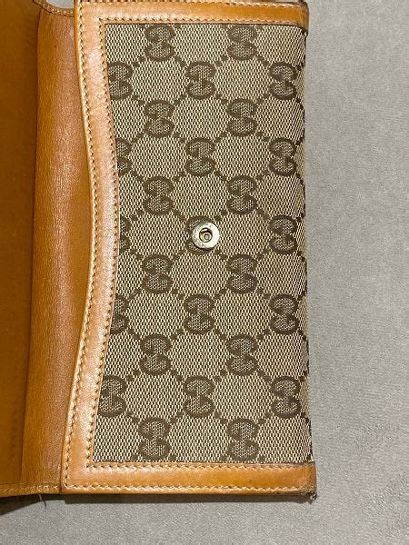 gucci monogram vintage web continental wallet tan|pre owned gucci handbags.